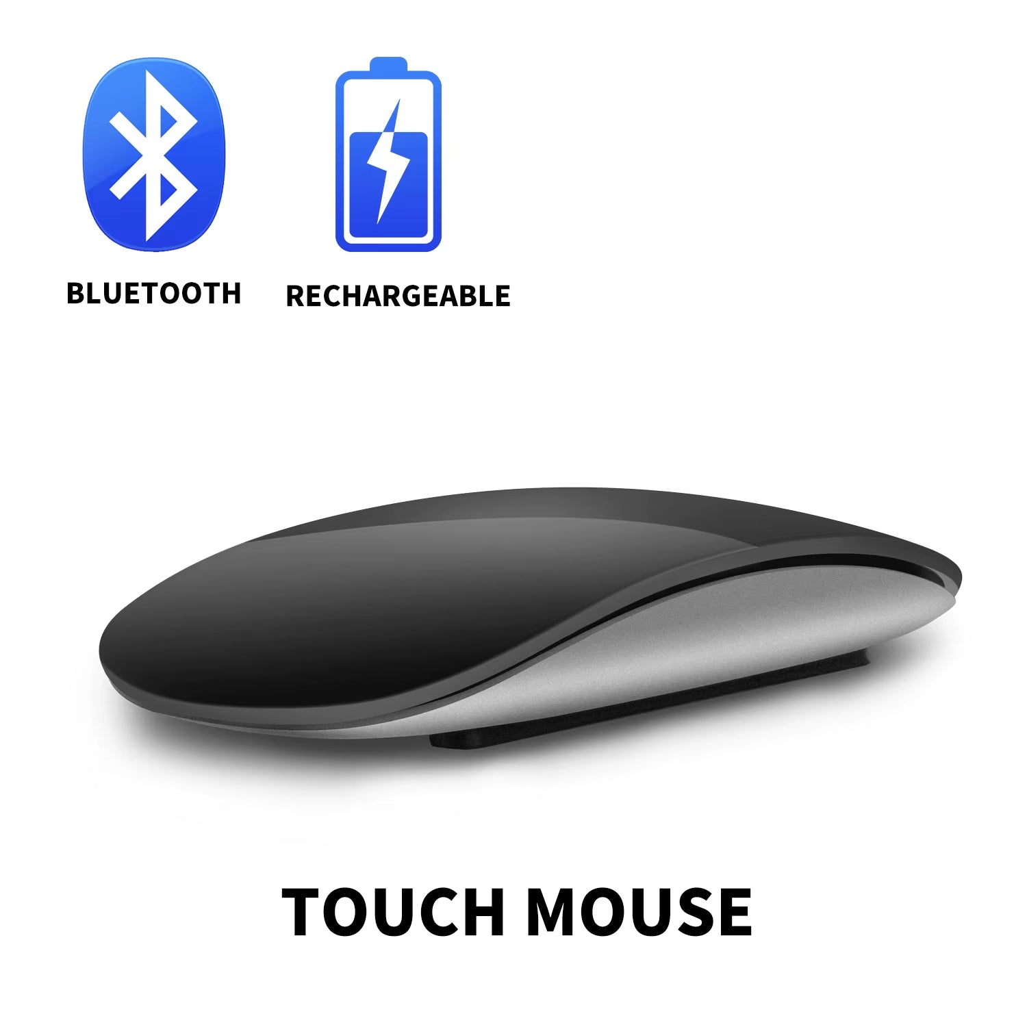Bluetooth 4.0 Wireless Mouse Rechargeable Silent Multi Arc Touch Mice Ultra-Thin Magic Mouse for Laptop Ipad Mac PC Macbook