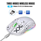 T90 2.4G Wireless Mechanical Mouse RGB Gaming Mouse Ergonomic 10 Million Keystroke 3600DPI Mouse 11 RGB Lighting Modes Mice