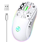T90 2.4G Wireless Mechanical Mouse RGB Gaming Mouse Ergonomic 10 Million Keystroke 3600DPI Mouse 11 RGB Lighting Modes Mice