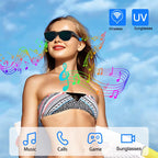 Wireless Bluetooth 5.3 Sunglasses Headphones - Enjoy Music Wirelessly Hands-Free Calling Music Outdoor Sports Eyeglasses TWS