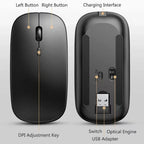 Rechargeable Wireless Mouse Bluetooth-Compatible 2.4Ghz Dual Modes Computer Mice with Nano Receiver for PC Laptop Macbook