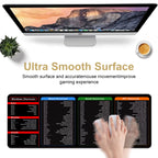 1Pc Black Multi-Software Shortcut Mouse Pad-Large Desk Mat with Anti-Slip Base-Office, School, Home, Gift - Excel, Word PPT