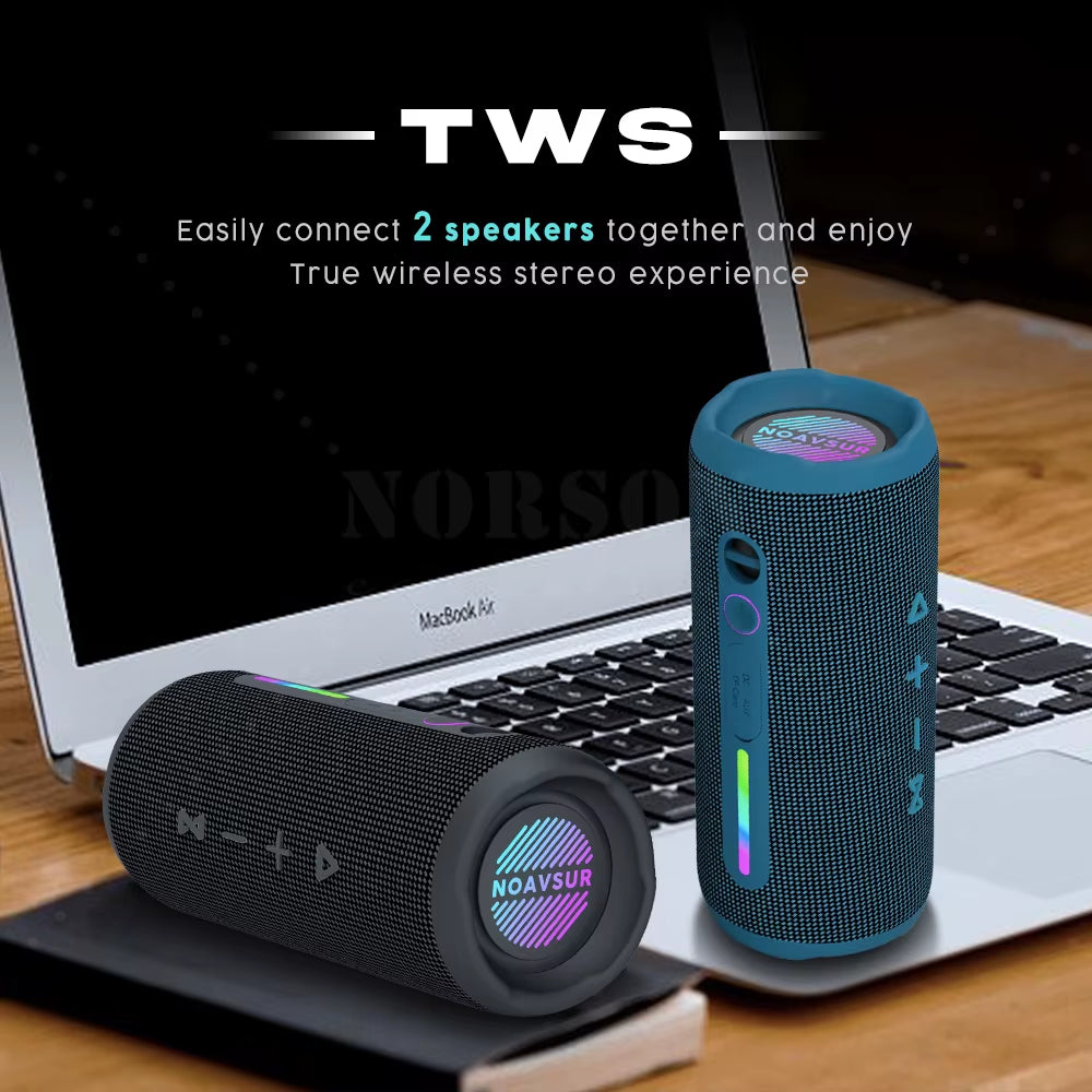 New 2025 Products Mini Portable TWS Stereo Super Bass IPX7 Waterproof Bluetooth Speakers Outdoor Loud BT Speaker with Subwoofer