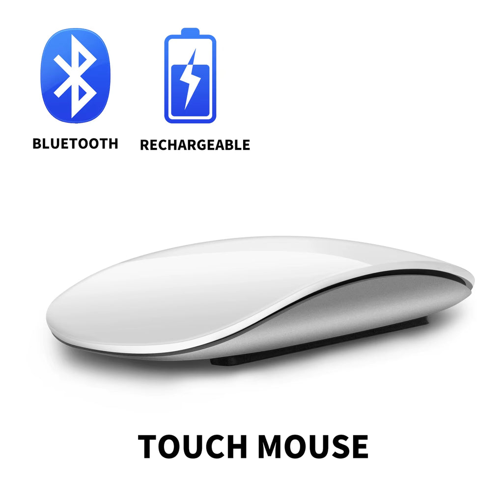 Bluetooth 4.0 Wireless Mouse Rechargeable Silent Multi Arc Touch Mice Ultra-Thin Magic Mouse for Laptop Ipad Mac PC Macbook