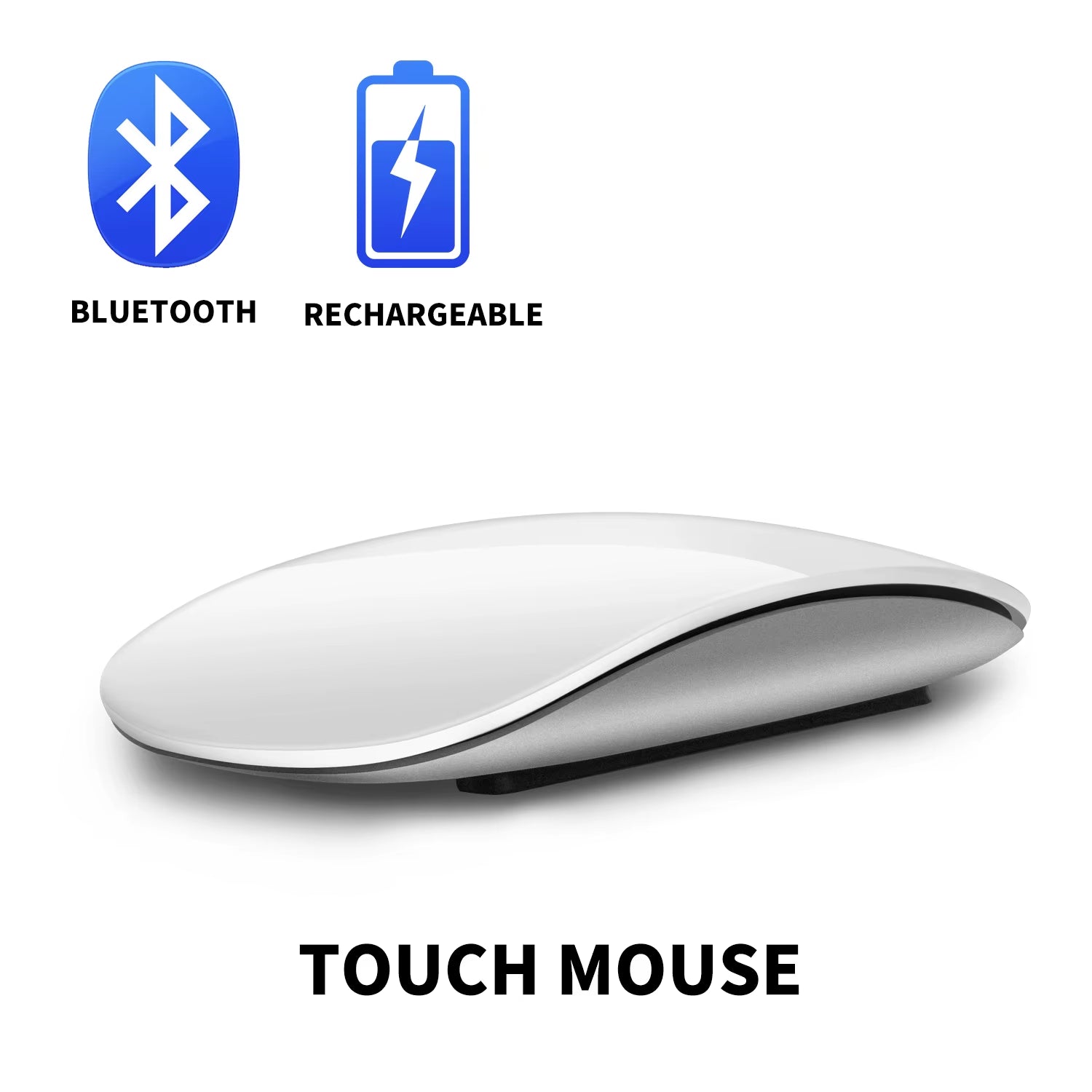 Bluetooth 4.0 Wireless Mouse Rechargeable Silent Multi Arc Touch Mice Ultra-Thin Magic Mouse for Laptop Ipad Mac PC Macbook