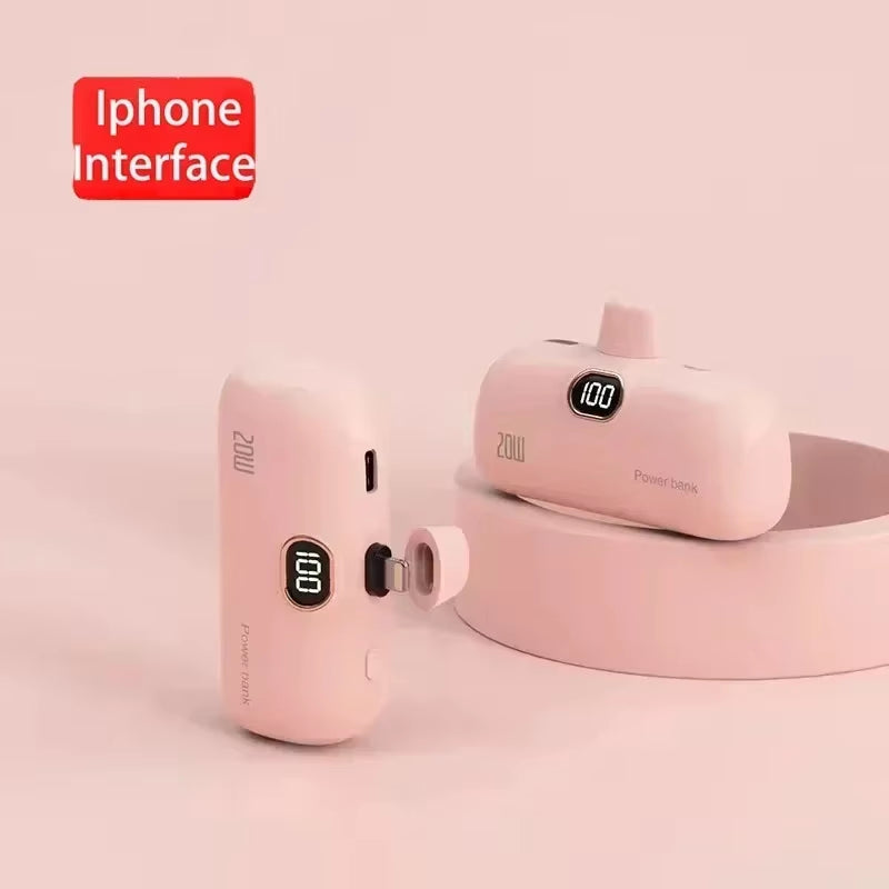 30000Mah Mini Caplsule Power Bank High Capacity Charger Mini Power Supply Digital Display Fast Charge for Type-C Iphone