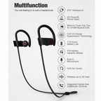 New Wireless Earphone Bluetooth 5.0 Waterproof Sports Headset Earplugs Sound Magnetic Neckband Headset Sports Ear-Hook Headphone