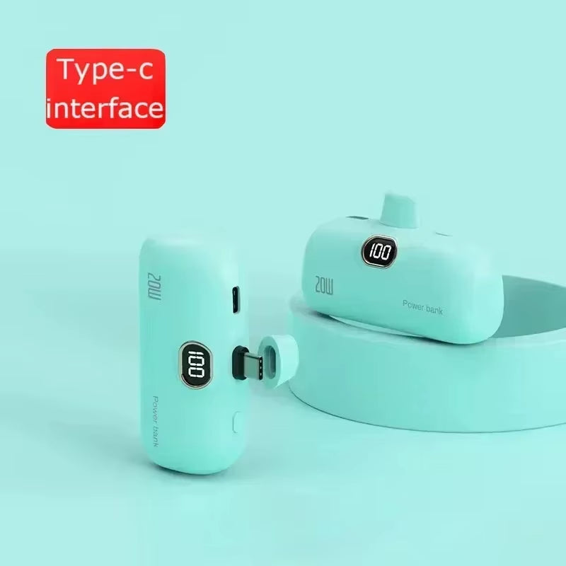 30000Mah Mini Caplsule Power Bank High Capacity Charger Mini Power Supply Digital Display Fast Charge for Type-C Iphone