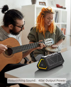 P3 Outdoor Bluetooth Speaker, 40W Output Power Bluetooth 5.3 Speaker ,Stereo Sound IPX7 Waterproof,Micro SD Card,Rgb Light
