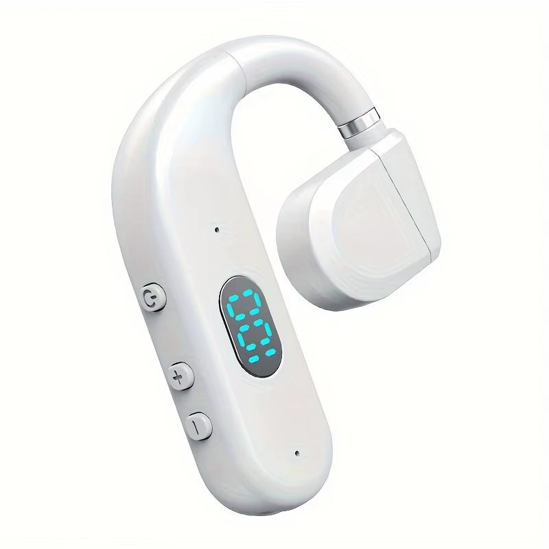 One Ear Headset Open Ear Air Conduction Headphones Wireless Headset Earpiece with Microphone for Cell Phones 30H Playtime