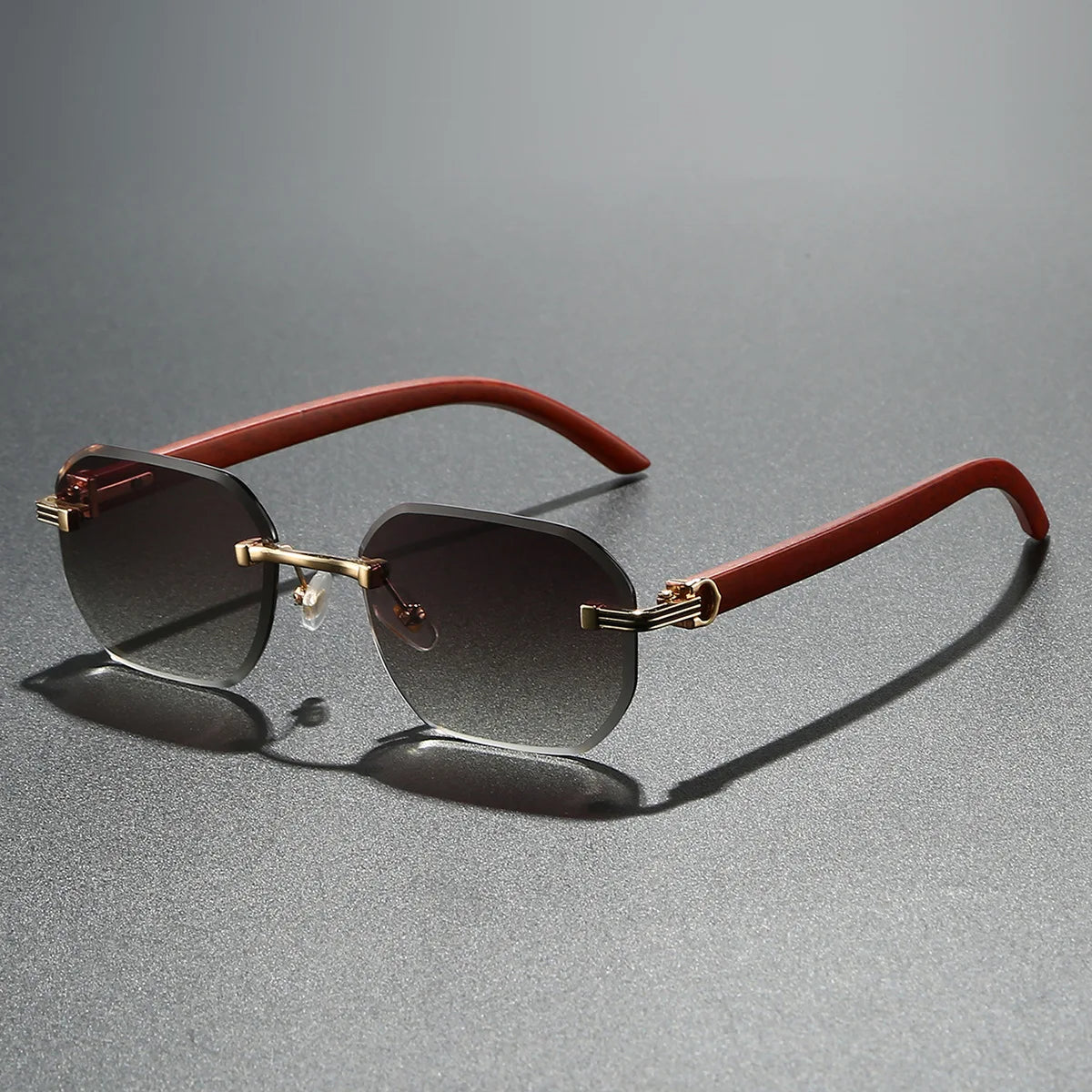 Lunettes vintage carrées sans monture pour hommes 2025, style luxe tendance, punk, UV400, anti-lumière bleue, compatibles avec verres correcteurs