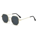 Lunettes métalliques polygonales pour hommes et femmes, style tendance, confortables, protection solaire UV400, design fashion Oculos De Sol