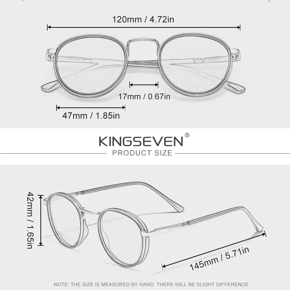 Lunettes vintage KINGSEVEN, cadre rond, pour conduite et activités extérieures, unisexe, protection UV400, polarisées, style classique et tendance