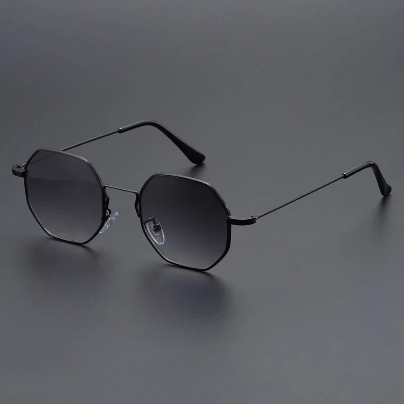 Lunettes métalliques polygonales pour hommes et femmes, style tendance, confortables, protection solaire UV400, design fashion Oculos De Sol