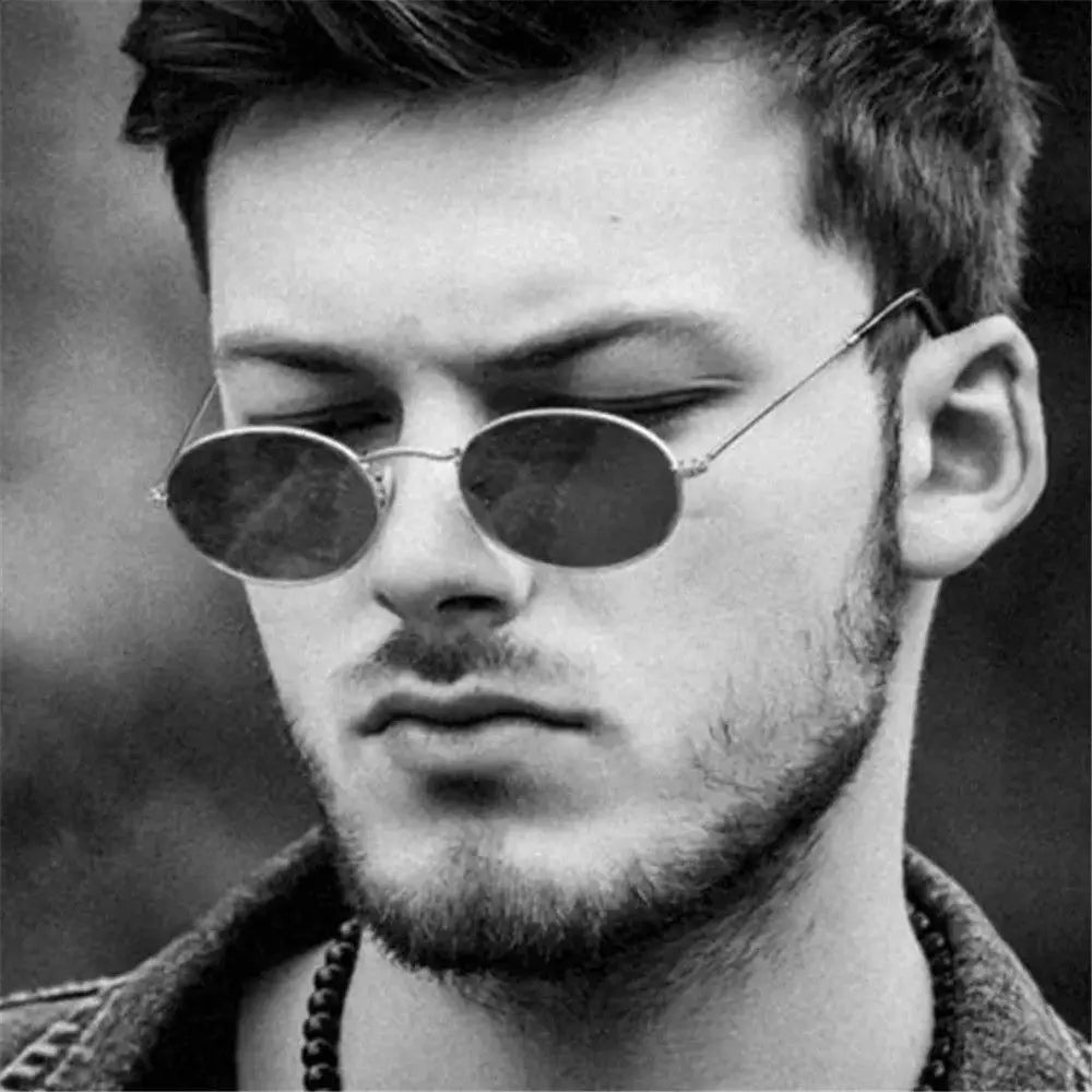 Lunettes vintage ovales pour femmes et hommes, monture métallique rétro, verres miroirs clairs, style petit rond, Gafas De Sol