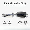 Lunettes de myopie sans monture, haute définition, verres photochromiques en option, anti-lumière bleue, anti-fatigue, claires, pour hommes