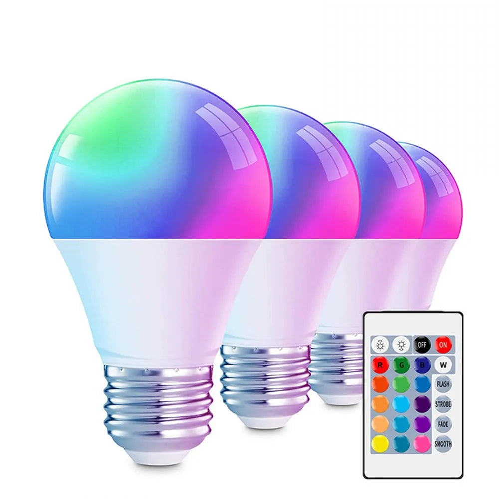20W 15W 10W RGBW LED Light E27 RGB LED Bulb Light LED Lampada Changeable Colorful RGBW LED Lamp With IR Remote Control 220V 240V