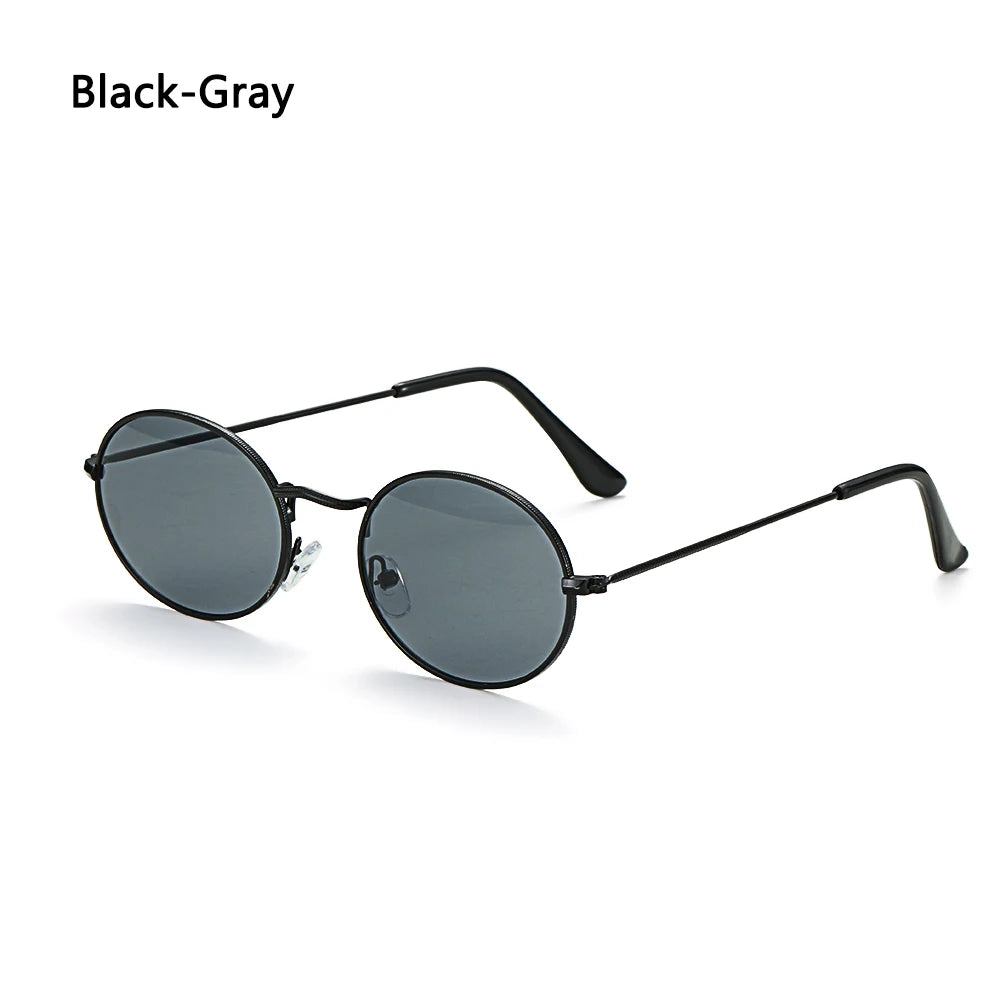 Lunettes vintage ovales pour femmes et hommes, monture métallique rétro, verres miroirs clairs, style petit rond, Gafas De Sol
