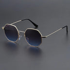 Lunettes métalliques polygonales pour hommes et femmes, style tendance, confortables, protection solaire UV400, design fashion Oculos De Sol