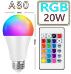 20W 15W 10W RGBW LED Light E27 RGB LED Bulb Light LED Lampada Changeable Colorful RGBW LED Lamp With IR Remote Control 220V 240V