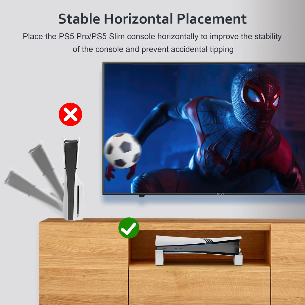 Support horizontal compatible PS5 Pro / PS5 Slim, accessoire pour consoles PS5 Slim/Pro, versions disque et digitale