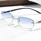 Lunettes de myopie sans monture, haute définition, verres photochromiques en option, anti-lumière bleue, anti-fatigue, claires, pour hommes