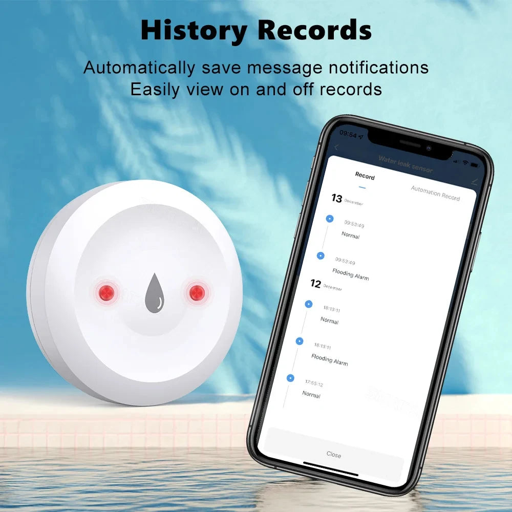 Tuya ZigBee Smart Water Sensor Leak Detector Flood Water Leakage Alarm Smart Life Notification Alerts Work With Zigbee Gateway