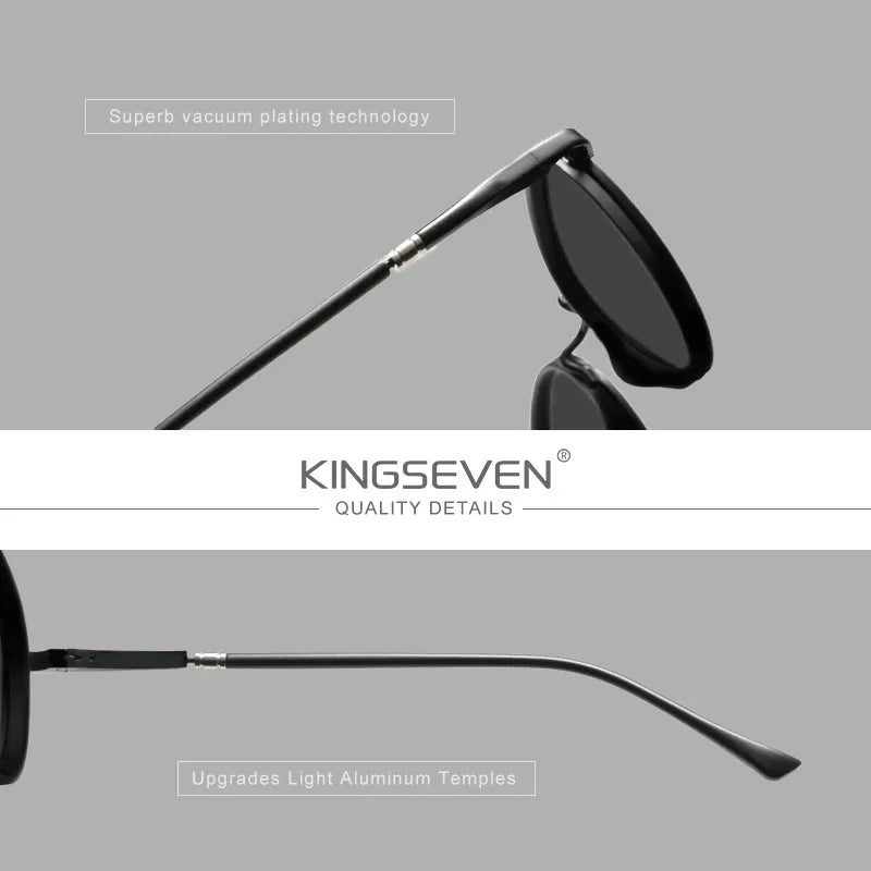 Lunettes vintage KINGSEVEN, cadre rond, pour conduite et activités extérieures, unisexe, protection UV400, polarisées, style classique et tendance