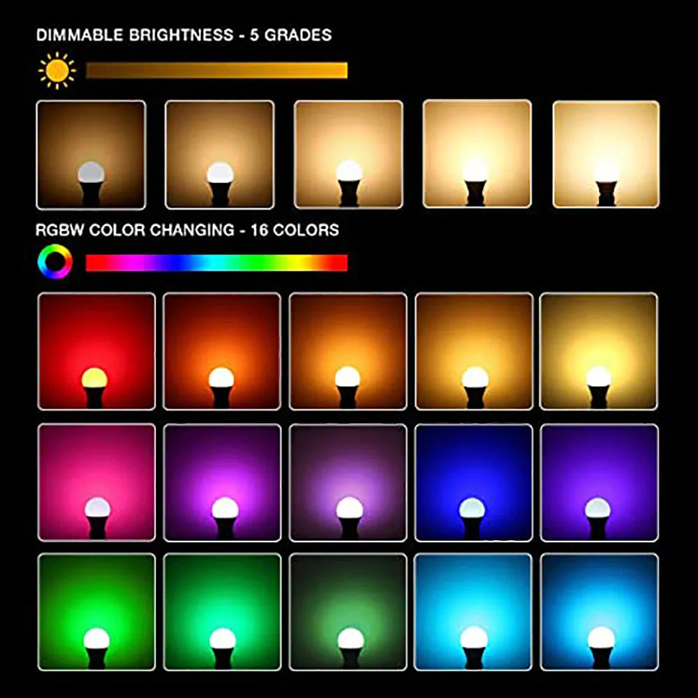 20W 15W 10W RGBW LED Light E27 RGB LED Bulb Light LED Lampada Changeable Colorful RGBW LED Lamp With IR Remote Control 220V 240V