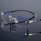 Lunettes de myopie sans monture, haute définition, verres photochromiques en option, anti-lumière bleue, anti-fatigue, claires, pour hommes