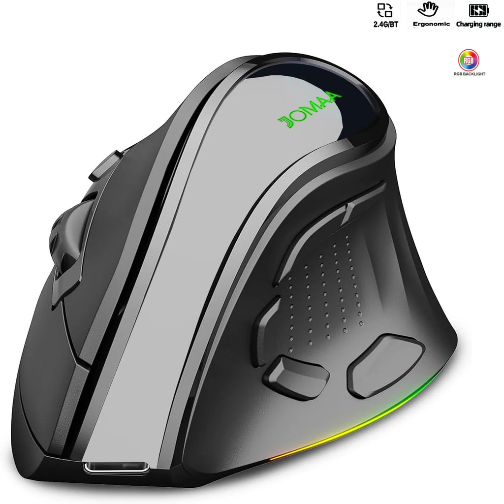 JOMAA – Souris sans fil AI 2.4G/Bluetooth, enregistrement vocal, reconnaissance vocale, 1600 DPI, USB, recherche intelligente