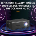 LED Movie Projector Low Noise Cooling Compact Projector Wide Compatibility Manual Focusing for Outdoor Activities for Phone PC