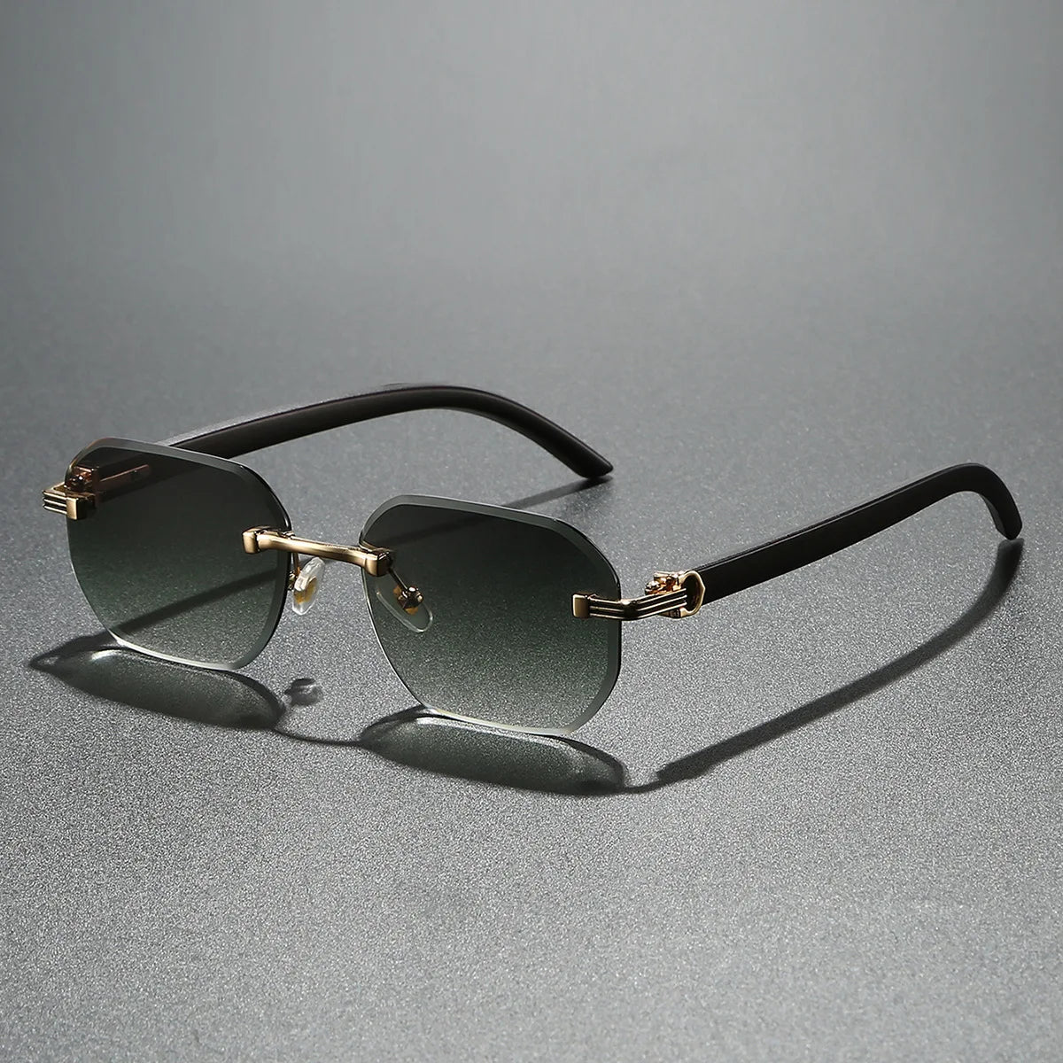 Lunettes vintage carrées sans monture pour hommes 2025, style luxe tendance, punk, UV400, anti-lumière bleue, compatibles avec verres correcteurs