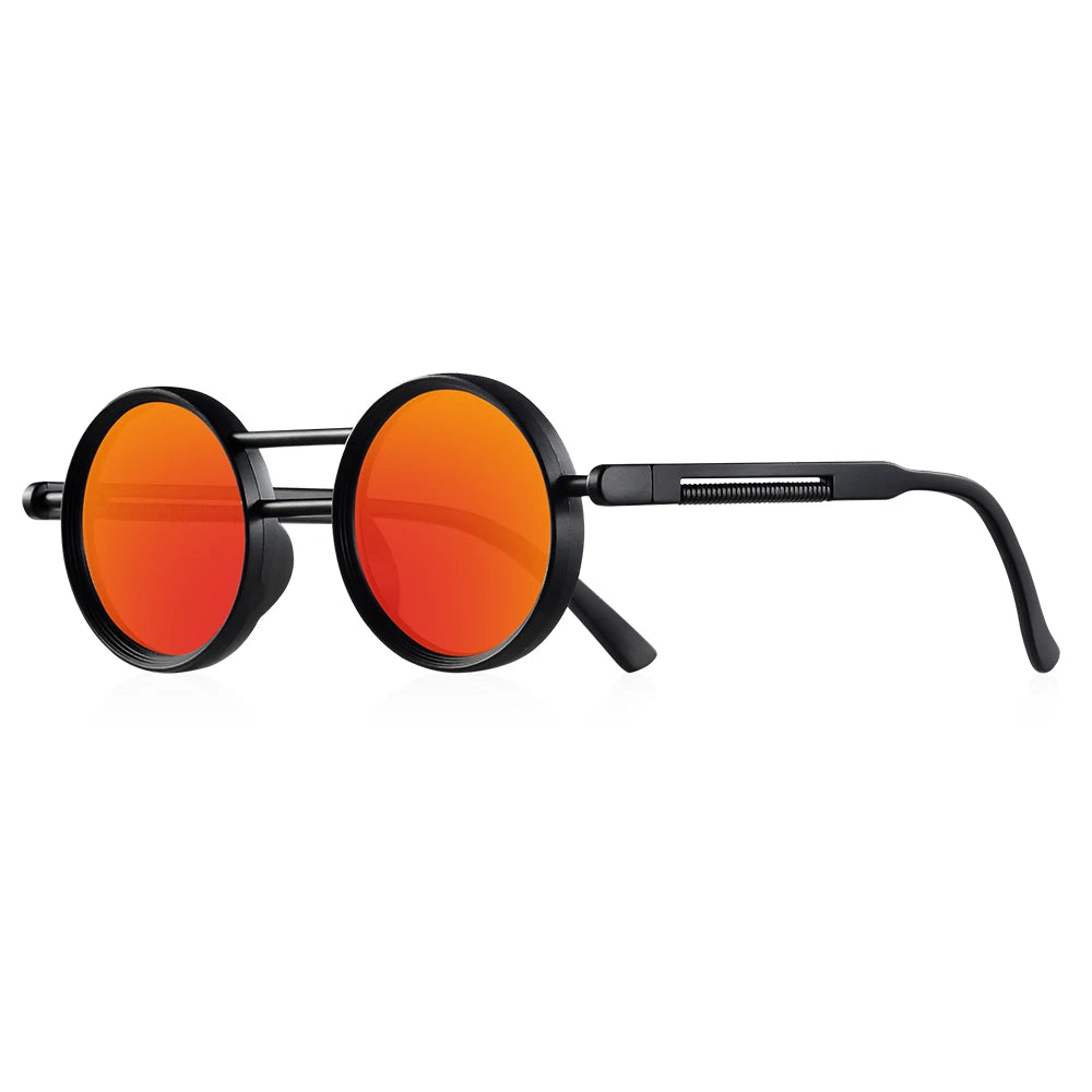 Lunettes de soleil photochromiques femme, rondes vintage noir & blanc, UV400, idéales plage et voyage (16+)