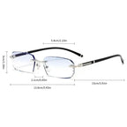 Lunettes de myopie sans monture, haute définition, verres photochromiques en option, anti-lumière bleue, anti-fatigue, claires, pour hommes