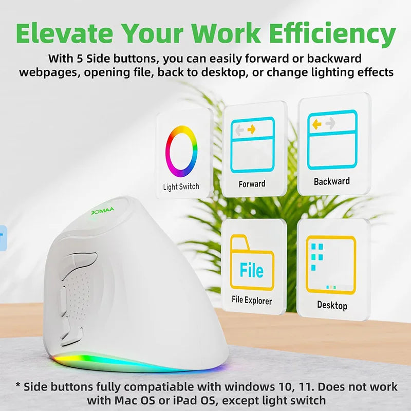 JOMAA – Souris sans fil AI 2.4G/Bluetooth, enregistrement vocal, reconnaissance vocale, 1600 DPI, USB, recherche intelligente
