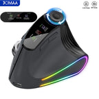 Souris verticale Jomaa, sans fil Bluetooth/USB, molette rapide RGB, ergonomique, boutons silencieux, avec molette multifonction réglable