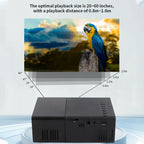 LED Movie Projector Low Noise Cooling Compact Projector Wide Compatibility Manual Focusing for Outdoor Activities for Phone PC