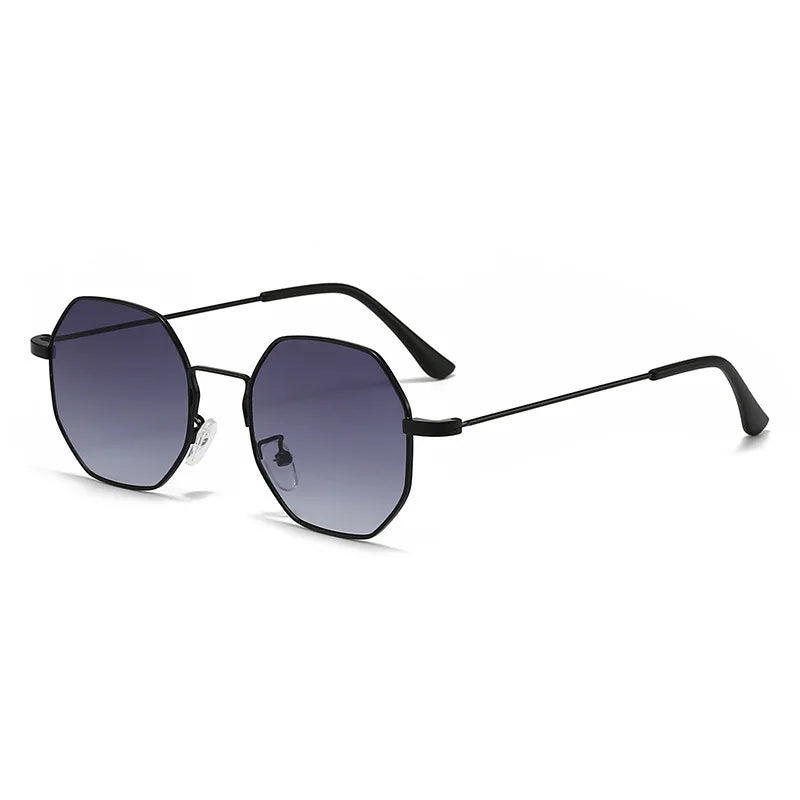 Lunettes métalliques polygonales pour hommes et femmes, style tendance, confortables, protection solaire UV400, design fashion Oculos De Sol