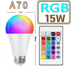20W 15W 10W RGBW LED Light E27 RGB LED Bulb Light LED Lampada Changeable Colorful RGBW LED Lamp With IR Remote Control 220V 240V