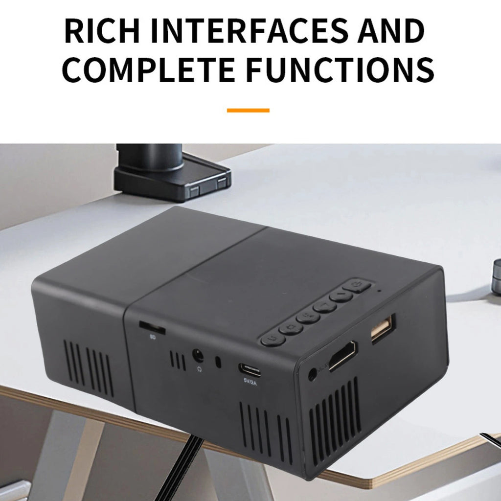 LED Movie Projector Low Noise Cooling Compact Projector Wide Compatibility Manual Focusing for Outdoor Activities for Phone PC