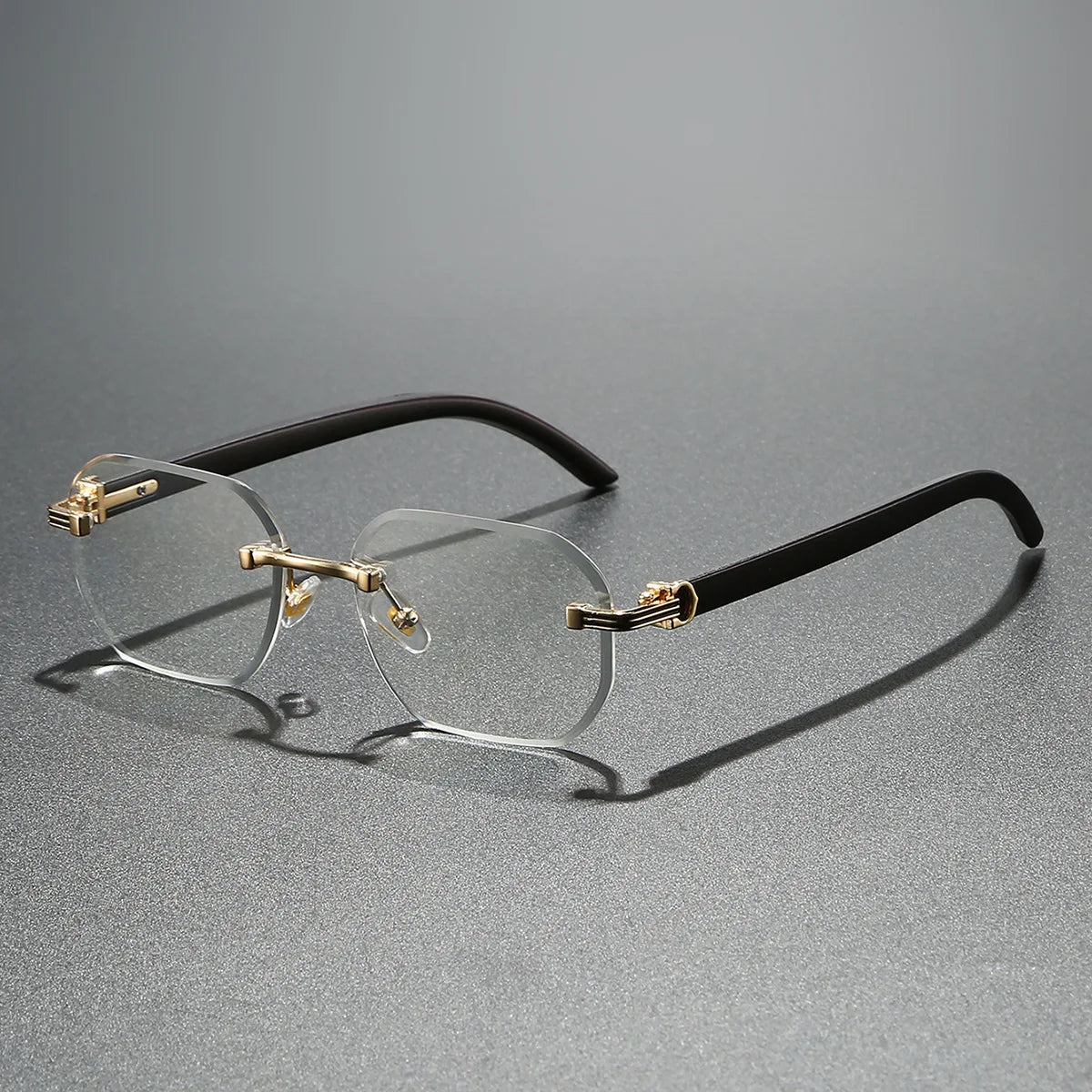 Lunettes vintage carrées sans monture pour hommes 2025, style luxe tendance, punk, UV400, anti-lumière bleue, compatibles avec verres correcteurs