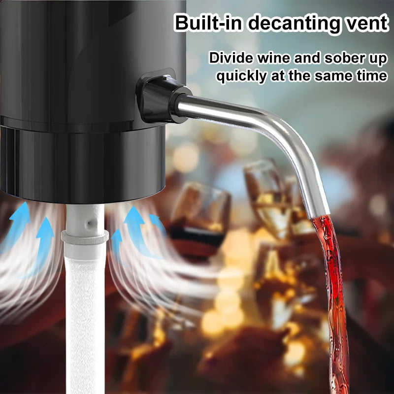Intelligent Wine Aerator Dispenser Rechargeable One Touch Electric WineDecanter Liquor Dispenser Set Bar Party Wine Accessories