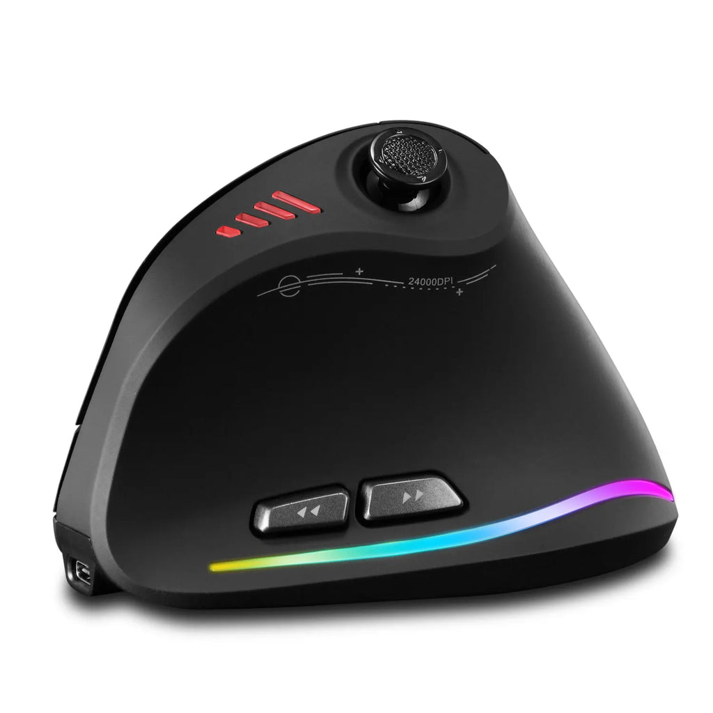 Souris verticale ergonomique ZELOTES F18, sans fil 2.4G/Bluetooth, 24 000 DPI, programmable, gaming, pour PC et portable