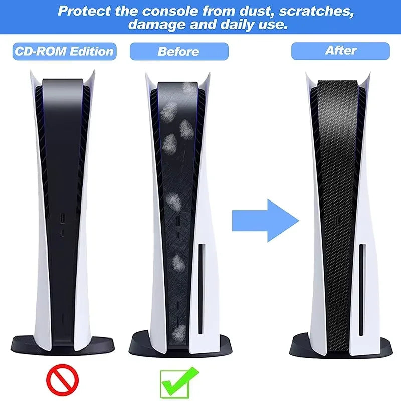 Autocollant / skin central pour PS5 (version disque), coque de protection et décoration, accessoire de remplacement pour console