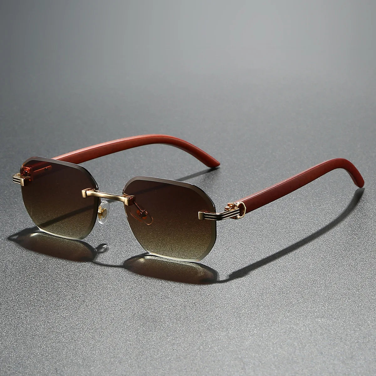 Lunettes vintage carrées sans monture pour hommes 2025, style luxe tendance, punk, UV400, anti-lumière bleue, compatibles avec verres correcteurs
