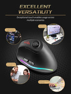 Souris verticale ergonomique ZELOTES F18, sans fil 2.4G/Bluetooth, 24 000 DPI, programmable, gaming, pour PC et portable