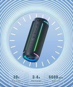 Bluetooth Speaker X30, V5.3 Wireless IPX7 Waterproof Shower Speaker,40W Hifi Stereo Sound,Tws Pairing,30H Music Playtime