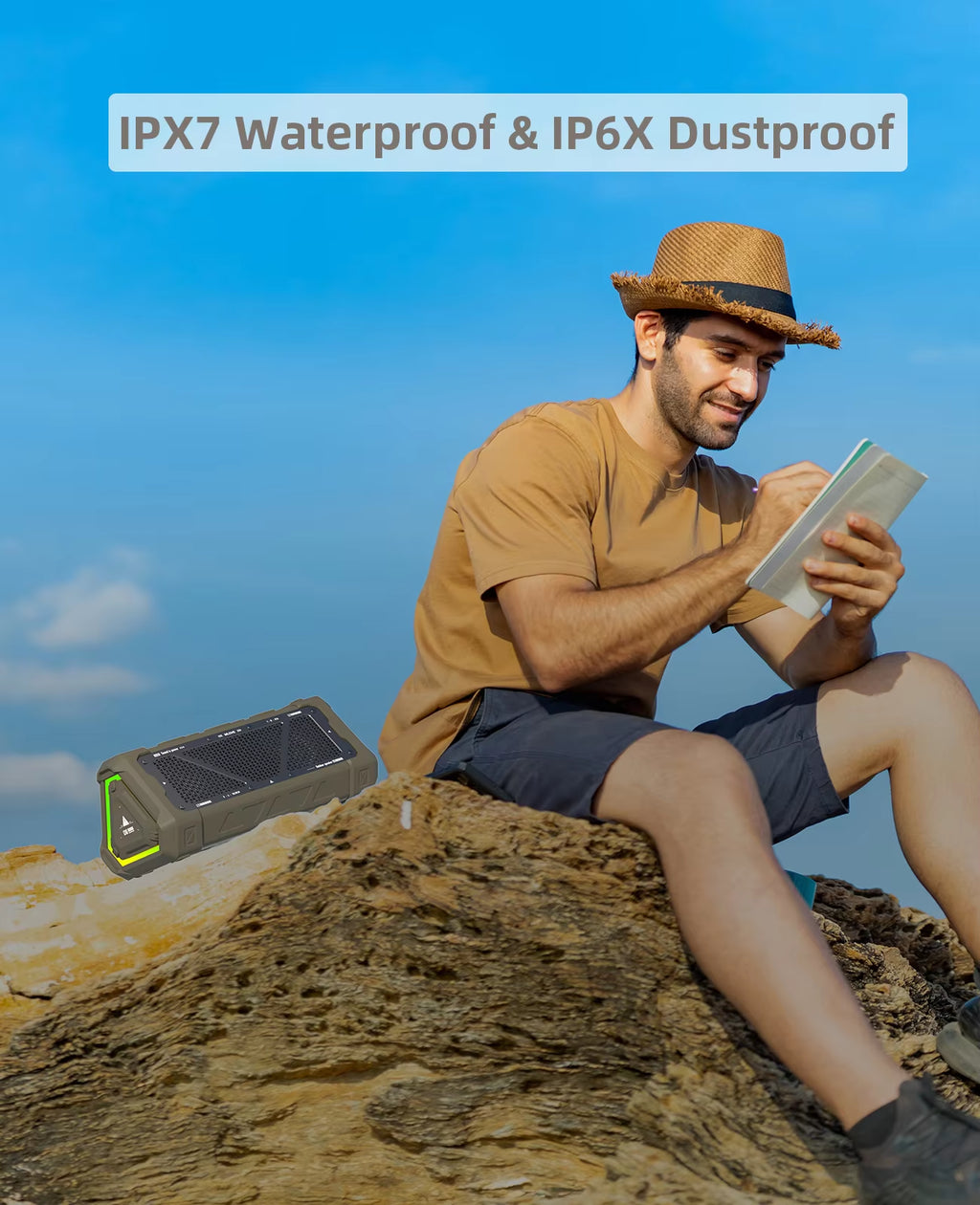 P3 Outdoor Bluetooth Speaker, 40W Output Power Bluetooth 5.3 Speaker ,Stereo Sound IPX7 Waterproof,Micro SD Card,Rgb Light