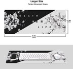 Black and White Cherry Blossom Gaming Mouse Pad 900X400 XL Extended Large Mouse Mat Desk Pad Non Slip Rubber Mousepad Gamer